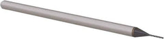 Accupro - 0.02", 0.16" LOC, 1/8" Shank Diam, 2-1/2" OAL, 3 Flute, Solid Carbide Square End Mill - Single End, AlTiN Finish, Spiral Flute, 30° Helix, Centercutting, Right Hand Cut, Right Hand Flute, Series Miniature - Eagle Tool & Supply