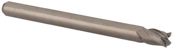 Accupro - 5/32", 0.562" LOC, 3/16" Shank Diam, 2" OAL, 4 Flute, Solid Carbide Square End Mill - Single End, Uncoated, Spiral Flute, 30° Helix, Centercutting, Right Hand Cut, Right Hand Flute, Series Miniature - Eagle Tool & Supply