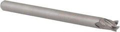 Accupro - 0.12", 0.18" LOC, 1/8" Shank Diam, 1-1/2" OAL, 4 Flute, Solid Carbide Square End Mill - Single End, Uncoated, Spiral Flute, 30° Helix, Centercutting, Right Hand Cut, Right Hand Flute, Series Miniature - Eagle Tool & Supply