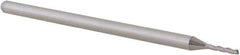 Accupro - 3/64", 1/4" LOC, 1/8" Shank Diam, 2-1/2" OAL, 3 Flute, Solid Carbide Square End Mill - Single End, Uncoated, Spiral Flute, 30° Helix, Centercutting, Right Hand Cut, Right Hand Flute, Series Miniature - Eagle Tool & Supply