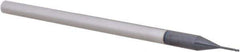 Accupro - 0.02", 3 Flute, Single End, Solid Carbide, 0.005" Corner Radius End Mill - 2-1/2" OAL, 30° Helix, Right Hand Flute, 0.03" LOC, Right Hand Cut, 0.16" Extended Reach - Eagle Tool & Supply