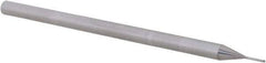 Accupro - 0.02", 3 Flute, Single End, Solid Carbide, 0.005" Corner Radius End Mill - 2-1/2" OAL, 30° Helix, Right Hand Flute, 0.03" LOC, Right Hand Cut, 0.16" Extended Reach - Eagle Tool & Supply