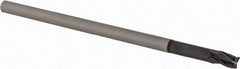 Accupro - 1/8", 3 Flute, Single End, Solid Carbide, 0.015" Corner Radius End Mill - 2-1/2" OAL, 30° Helix, Right Hand Flute, 3/16" LOC, Right Hand Cut, 5/8" Extended Reach - Eagle Tool & Supply