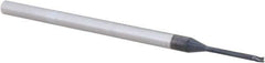 Accupro - 3/64", 0.07" LOC, 1/8" Shank Diam, 2-1/2" OAL, 3 Flute, Solid Carbide Square End Mill - Single End, AlTiN Finish, Spiral Flute, 30° Helix, Centercutting, Right Hand Cut, Right Hand Flute, Series Miniature - Eagle Tool & Supply