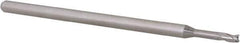 Accupro - 5/64", 0.117" LOC, 1/8" Shank Diam, 2-1/2" OAL, 3 Flute, Solid Carbide Square End Mill - Single End, Uncoated, Spiral Flute, 30° Helix, Centercutting, Right Hand Cut, Right Hand Flute, Series Miniature - Eagle Tool & Supply
