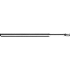 Accupro - 1/16", 0.093" LOC, 1/8" Shank Diam, 2-1/2" OAL, 3 Flute, Solid Carbide Square End Mill - Single End, Uncoated, Spiral Flute, 30° Helix, Centercutting, Right Hand Cut, Right Hand Flute, Series Miniature - Eagle Tool & Supply