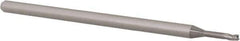 Accupro - 1/16", 0.093" LOC, 1/8" Shank Diam, 2-1/2" OAL, 3 Flute, Solid Carbide Square End Mill - Single End, Uncoated, Spiral Flute, 30° Helix, Centercutting, Right Hand Cut, Right Hand Flute, Series Miniature - Eagle Tool & Supply