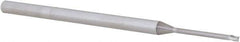 Accupro - 0.05", 0.075" LOC, 1/8" Shank Diam, 2-1/2" OAL, 3 Flute, Solid Carbide Square End Mill - Single End, Uncoated, Spiral Flute, 30° Helix, Centercutting, Right Hand Cut, Right Hand Flute, Series Miniature - Eagle Tool & Supply