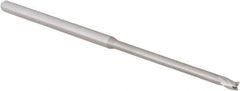Accupro - 3/32", 0.139" LOC, 1/8" Shank Diam, 3" OAL, 3 Flute, Solid Carbide Square End Mill - Single End, Uncoated, Spiral Flute, 30° Helix, Centercutting, Right Hand Cut, Right Hand Flute, Series Miniature - Eagle Tool & Supply