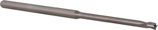 Accupro - 3/32", 0.139" LOC, 1/8" Shank Diam, 2-1/2" OAL, 3 Flute, Solid Carbide Square End Mill - Single End, Uncoated, Spiral Flute, 30° Helix, Centercutting, Right Hand Cut, Right Hand Flute, Series Miniature - Eagle Tool & Supply