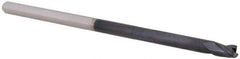 Accupro - 1/8", 0.187" LOC, 1/8" Shank Diam, 2-1/2" OAL, 3 Flute, Solid Carbide Square End Mill - Single End, AlTiN Finish, Spiral Flute, 30° Helix, Centercutting, Right Hand Cut, Right Hand Flute, Series Miniature - Eagle Tool & Supply