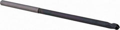 Accupro - 1/8", 0.187" LOC, 1/8" Shank Diam, 3" OAL, 3 Flute, Solid Carbide Square End Mill - Single End, AlTiN Finish, Spiral Flute, 30° Helix, Centercutting, Right Hand Cut, Right Hand Flute, Series Miniature - Eagle Tool & Supply