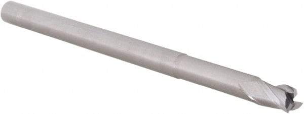 Accupro - 3/16", 0.281" LOC, 3/16" Shank Diam, 3" OAL, 3 Flute, Solid Carbide Square End Mill - Single End, Uncoated, Spiral Flute, 30° Helix, Centercutting, Right Hand Cut, Right Hand Flute, Series Miniature - Eagle Tool & Supply