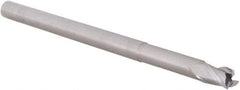 Accupro - 3/16", 0.281" LOC, 3/16" Shank Diam, 3" OAL, 3 Flute, Solid Carbide Square End Mill - Single End, Uncoated, Spiral Flute, 30° Helix, Centercutting, Right Hand Cut, Right Hand Flute, Series Miniature - Eagle Tool & Supply