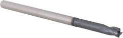 Accupro - 1/4", 3/8" LOC, 1/4" Shank Diam, 4" OAL, 3 Flute, Solid Carbide Square End Mill - Single End, AlTiN Finish, Spiral Flute, 30° Helix, Centercutting, Right Hand Cut, Right Hand Flute, Series Miniature - Eagle Tool & Supply