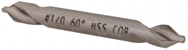 Hertel - #1/0 Plain Cut 60° Incl Angle Cobalt Combo Drill & Countersink - Eagle Tool & Supply
