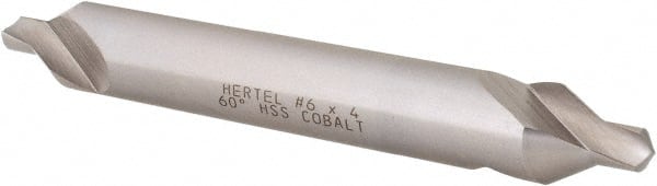 Hertel - #6 Plain Cut 60° Incl Angle Cobalt Combo Drill & Countersink - Eagle Tool & Supply