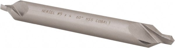 Hertel - #5 Plain Cut 60° Incl Angle Cobalt Combo Drill & Countersink - Eagle Tool & Supply