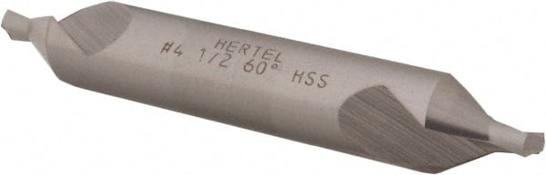 Hertel - #4-1/2 Plain Cut 60° Incl Angle High Speed Steel Combo Drill & Countersink - Eagle Tool & Supply