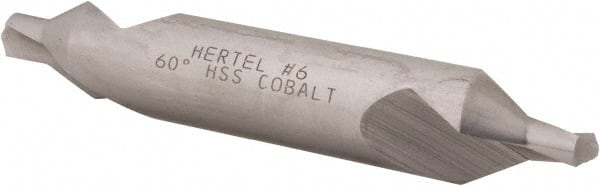 Hertel - #6 Plain Cut 60° Incl Angle Cobalt Combo Drill & Countersink - Eagle Tool & Supply