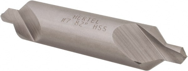 Hertel - #7 Plain Cut 82° Incl Angle High Speed Steel Combo Drill & Countersink - Eagle Tool & Supply