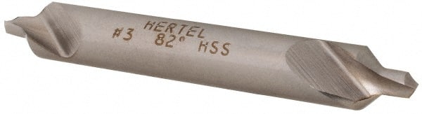 Hertel - #3 Plain Cut 82° Incl Angle High Speed Steel Combo Drill & Countersink - Eagle Tool & Supply