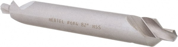 Hertel - #6 Plain Cut 82° Incl Angle High Speed Steel Combo Drill & Countersink - Eagle Tool & Supply
