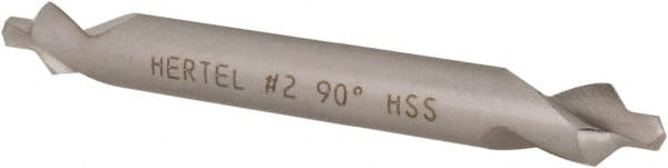 Hertel - #2 Plain Cut 90° Incl Angle High Speed Steel Combo Drill & Countersink - Eagle Tool & Supply