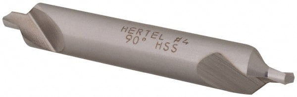 Hertel - #4 Plain Cut 90° Incl Angle High Speed Steel Combo Drill & Countersink - Eagle Tool & Supply