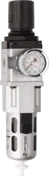 PRO-SOURCE - 1/4" NPT Port Intermediate 1 Piece Filter/Regulator FRL Unit - Polycarbonate Bowl, 63 SCFM, 145 Max psi, 8.66" High, Automatic Drain - Eagle Tool & Supply