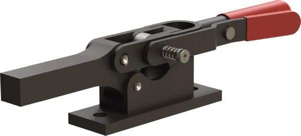 De-Sta-Co - 1,299 Lb Holding Capacity, Horizontal Handle, Manual Hold Down Toggle Clamp - 69° Handle Movement, 90° Bar Opening, Solid Bar, Flanged Base, Oxide Finish, Forged Alloy Steel - Eagle Tool & Supply