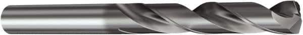 Sandvik Coromant - 3.3mm 140° Spiral Flute Solid Carbide Screw Machine Drill Bit - TiAlN Finish, Right Hand Cut, 20mm Flute Length, 2.4409" OAL, Split Point, Straight Shank - Eagle Tool & Supply