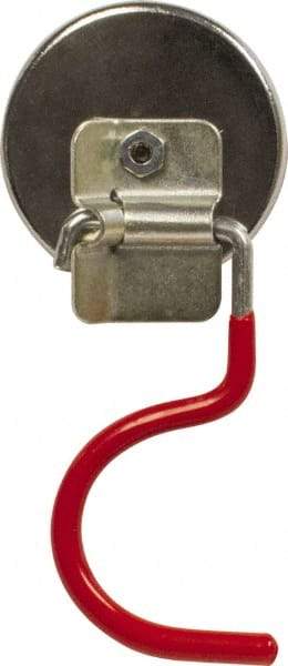 Mag-Mate - 38 Lb Max Pull Force, 5/16" Overall Height, 2.03" Diam, Ceramic Cup Magnet - Hook Style, 1-7/8" Clamp Opening, Chrome Plated - Eagle Tool & Supply