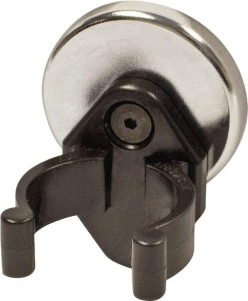 Mag-Mate - 14 Lb Max Pull Force, 3/16" Overall Height, 1.24" Diam, Ceramic Cup Magnet - Clamp Style, 1-1/8" Clamp Opening, Chrome Plated - Eagle Tool & Supply