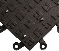 Wearwell - 18" Long x 18" Wide x 7/8" Thick, Anti-Fatigue Modular Matting Solid Grid - Male & Female, 4 Interlocking Sides, Black, For Dry Areas, Series 554 - Eagle Tool & Supply