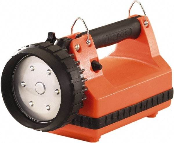 Streamlight - White LED Bulb, 615 Lumens, Spotlight/Lantern Flashlight - Orange Plastic Body, 1 6V Battery Included - Eagle Tool & Supply