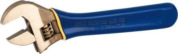 Ampco - 1-5/16" Jaw Capacity, 11" Insulated Adjustable Wrench - Steel, Plain Finish, 10-1/2" OAL - Eagle Tool & Supply