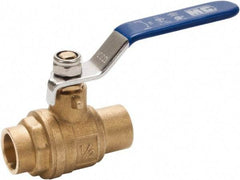 Midwest Control - 1" Pipe, Full Port, Brass Full Port Ball Valve - 2 Piece, C x C Ends, Vinyl Coated Metal Handle, 600 WOG, 150 WSP - Eagle Tool & Supply
