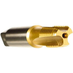 Emuge - TiN Coated, Cobalt, Interrupted Thread Pipe Tap - 2-7/16 Inch Overall Length, 1.06 Inch Thread Length, 0.42 Inch Square Size, Series KEG - Eagle Tool & Supply