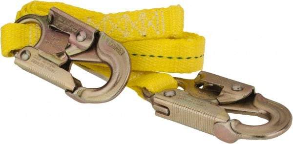 PRO-SAFE - 6' Long, 350 Lb Capacity, 1 Leg Locking Snap Hook Harness Lanyard - Polyester Webbing, Locking Snap Hook Anchorage Connection - Eagle Tool & Supply