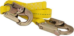 PRO-SAFE - 6' Long, 350 Lb Capacity, 1 Leg Locking Snap Hook Harness Lanyard - Polyester Webbing, Locking Snap Hook Anchorage Connection - Eagle Tool & Supply