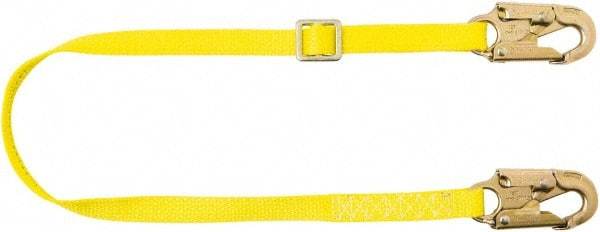 PRO-SAFE - 6' Long, 350 Lb Capacity, 1 Leg Locking Snap Hook Harness Lanyard - Polyester Webbing, Locking Snap Hook Anchorage Connection - Eagle Tool & Supply