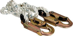 PRO-SAFE - 4' Long, 350 Lb Capacity, 1 Leg Locking Snap Hook Harness Lanyard - 1/2" Diam, Filament Nylon Rope, Locking Snap Hook Anchorage Connection - Eagle Tool & Supply