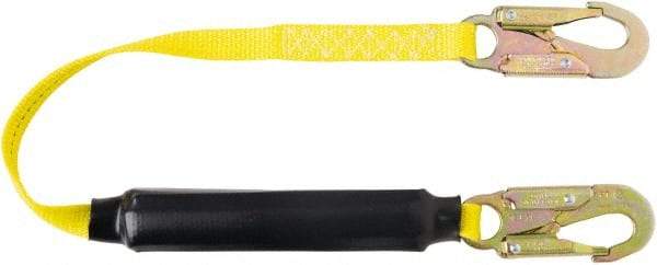 PRO-SAFE - 6' Long, 310 Lb Capacity, 1 Leg Locking Snap Hook Harness Shock Absorbing Lanyard - Polyester Webbing, Locking Snap Hook Anchorage Connection - Eagle Tool & Supply