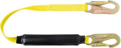 PRO-SAFE - 6' Long, 310 Lb Capacity, 1 Leg Locking Snap Hook Harness Shock Absorbing Lanyard - Polyester Webbing, Locking Snap Hook Anchorage Connection - Eagle Tool & Supply