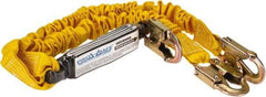 PRO-SAFE - 6' Long, 350 Lb Capacity, 2 Leg Locking Snap Hook Harness Shock Absorbing Lanyard - Polyester Webbing, Locking Snap Hook Anchorage Connection - Eagle Tool & Supply