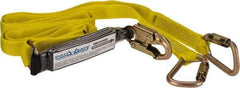 PRO-SAFE - 6' Long, 350 Lb Capacity, 2 Leg Locking Snap Hook Harness Shock Absorbing Lanyard - Polyester Webbing, Locking Snap Hook Anchorage Connection - Eagle Tool & Supply