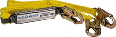 PRO-SAFE - 6' Long, 350 Lb Capacity, 2 Leg Locking Snap Hook Harness Shock Absorbing Lanyard - Polyester Webbing, Locking Snap Hook Anchorage Connection - Eagle Tool & Supply