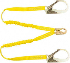 PRO-SAFE - 6' Long, 350 Lb Capacity, 2 Leg Locking Snap Hook Harness Shock Absorbing Lanyard - Polyester Webbing, Locking Rebar Snap Hook Anchorage Connection - Eagle Tool & Supply