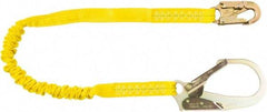 PRO-SAFE - 6' Long, 350 Lb Capacity, 1 Leg Locking Snap Hook Harness Shock Absorbing Lanyard - Polyester Webbing, Locking Rebar Snap Hook Anchorage Connection - Eagle Tool & Supply